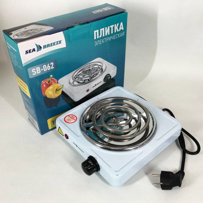Настільна плита електрична Sea Breeze SB-062, електроплита настільна одноконфоркова, плита побутова