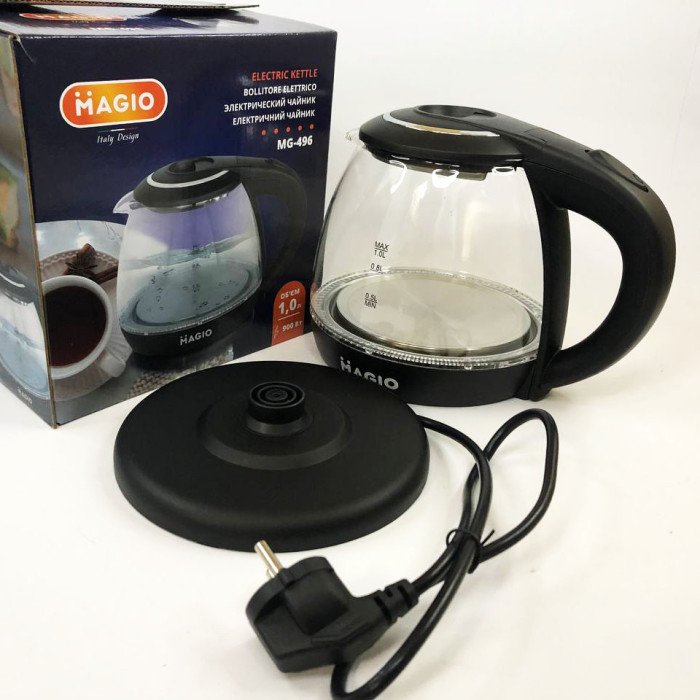 Електрочайник Magio MG-496 1 л 900 Вт, Якісний електричний чайник для дому, Гарний електрочайник