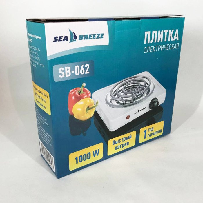 Настільна плита електрична Sea Breeze SB-062, електроплита настільна одноконфоркова, плита побутова