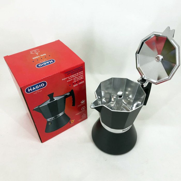 Кавоварка гейзерна Magio MG-1005 300 мл, гейзерна кавоварка для плити, кавоварка гейзерного типу, кавник