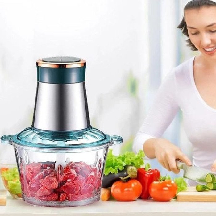 Блендер стаціонарний Rainberg RB-2201 кухонний подрібнювач 1300W чаша скляна на 2 л подвійне лезо чоппер