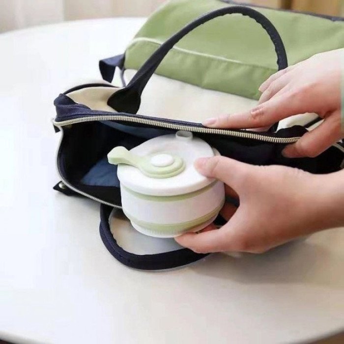 Кружка туристична (складна/силіконова), силіконовий складний термокухоль. Колір: зелений