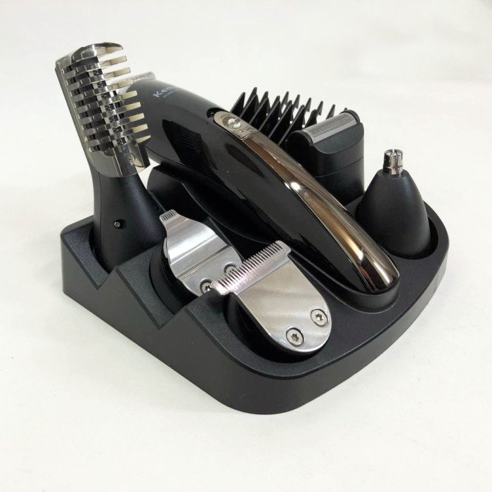 Тример чоловічий Kemei KM-600 універсальний 11 в 1 для стрижки волосся та гоління бороди та носа, бездротовий