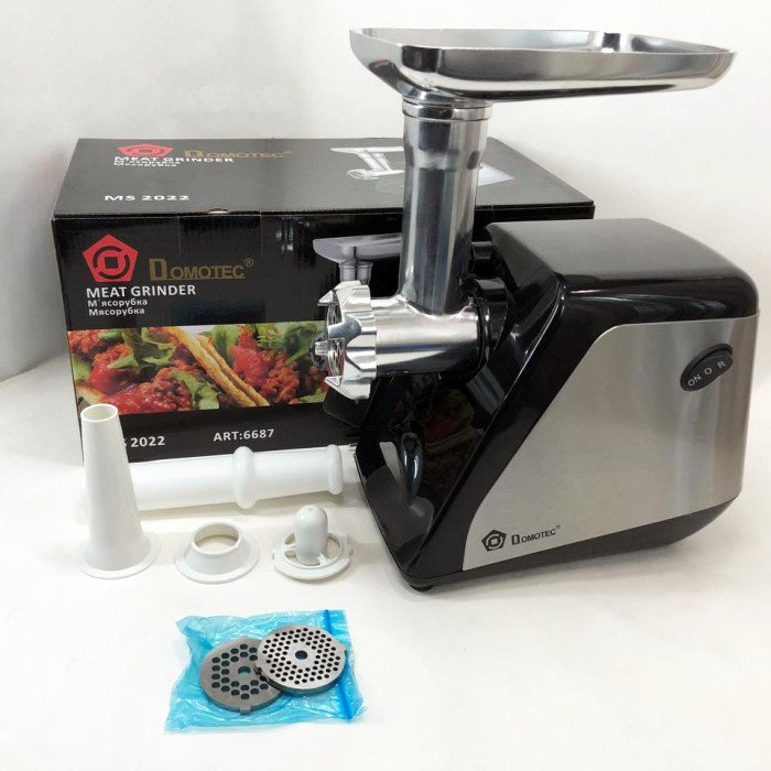 Електрична м'ясорубка Domotec MS-2022, м'ясорубка для дому, м'ясорубка для домашньої ковбаси