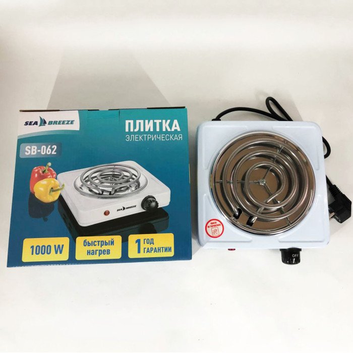 Настільна плита електрична Sea Breeze SB-062, електроплита настільна одноконфоркова, плита побутова
