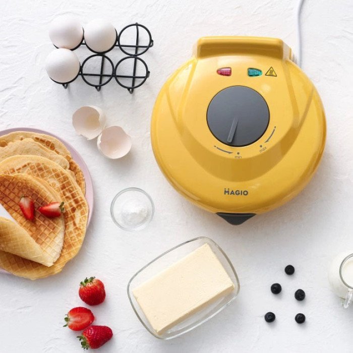 Вафельниця кругла Magio MG-397 1 секція 750 Вт, Електровафельниця для тонких вафель, електрична