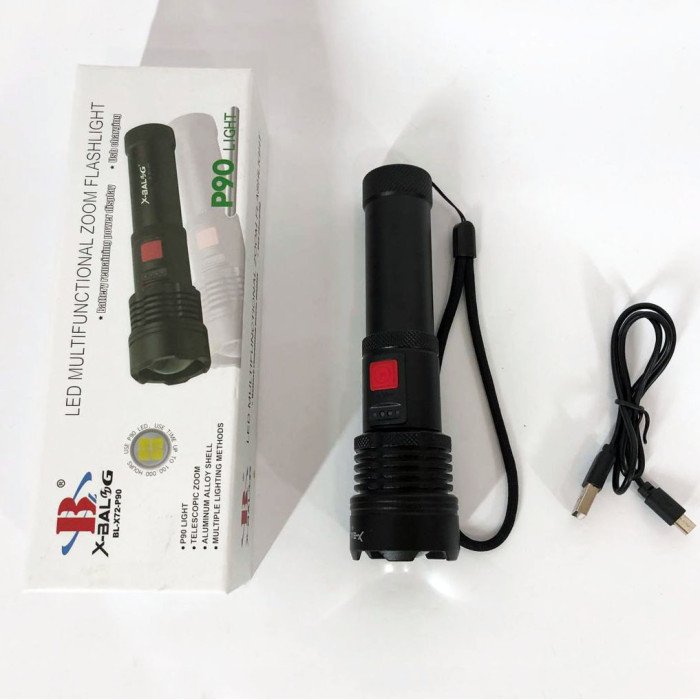 Ліхтарик світлодіодний з акумулятором X-Balog BL-X72-P90, ліхтар ручний потужний, тактовний ліхтар