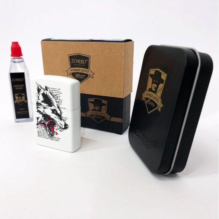 Запальничка бензинова Zorro HL-341, подарункова запальничка сувенірна, запальничка в подарунковому футлярі