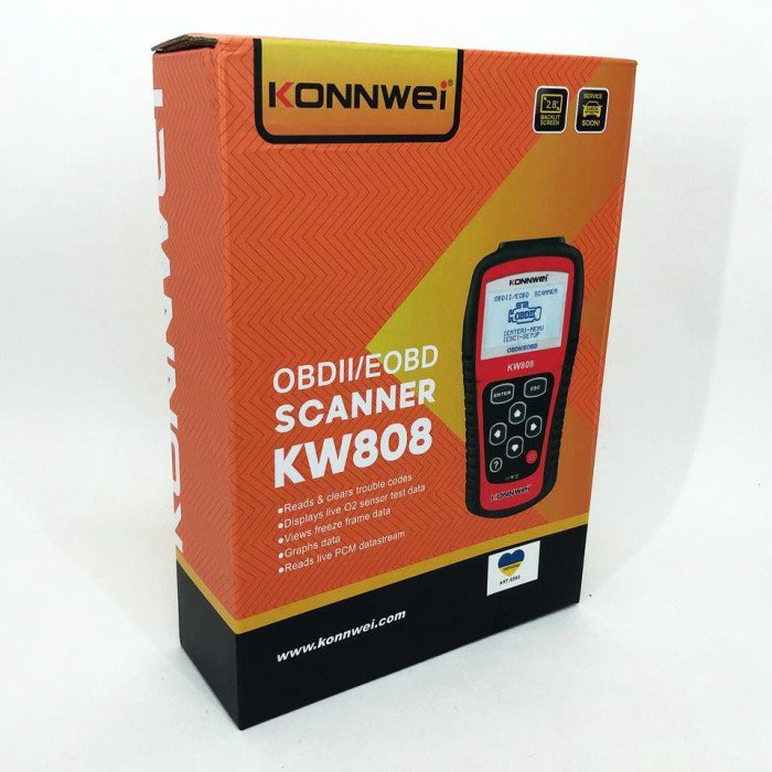 Автомобільний діагностичний сканер Konnwei KW808 OBD II/EOBD, Автотестер універсальний Адаптер
