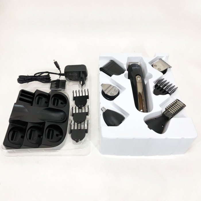 Тример чоловічий Kemei KM-600 універсальний 11 в 1 для стрижки волосся та гоління бороди та носа, бездротовий