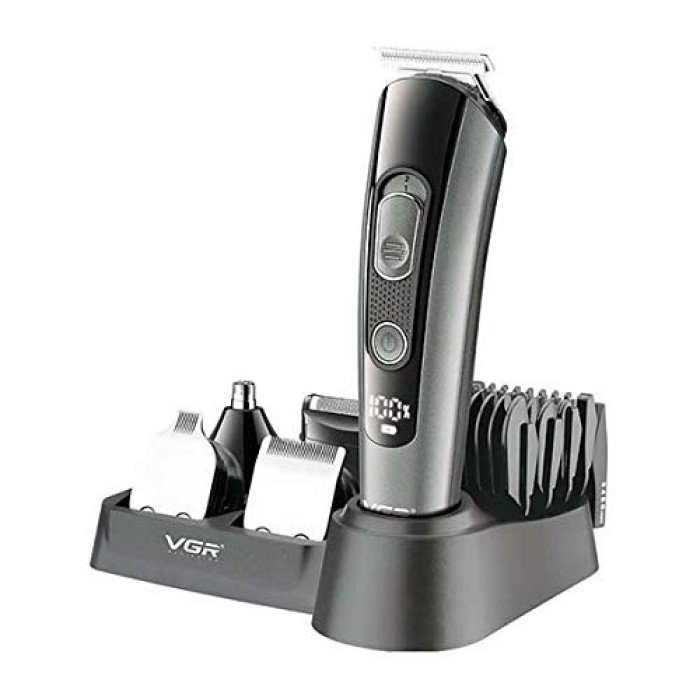 Професійна бездротова машинка для стрижки волосся VGR V-175 тример для бороди та вусів з насадками