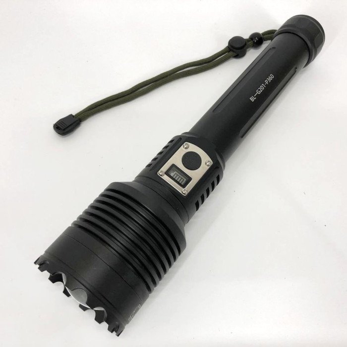 Ліхтар акумуляторний Bailong BL-G201-P360, алюмінієвий корпус, з функцією павербанку, якісний ліхтарик