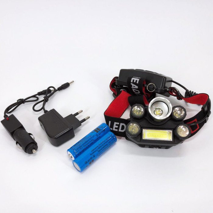 Ліхтарик налобний Bailong BL-T64-T6+4XPE, світлодіодний ліхтар на лоб, потужний налобний ліхтар для риболовлі