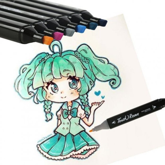 Набір двосторонніх маркерів sketch 80шт, Скетч-маркери для малювання, Фломастери тач Художній