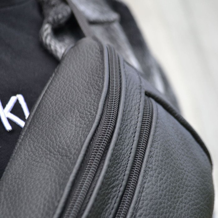 Чоловіча бананка з натуральної шкіри, Бананка для чоловіків, Бананка напоясна сумка, бананка містка