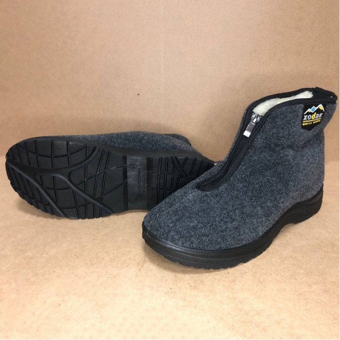 Черевики чоловічі утеплені на застібці 45 розмір, чоловічі робочі черевики. Колір: сірий