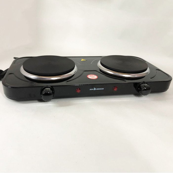 Настільна плита електрична Sea Breeze SB-064 2000 Вт, переносна настільна електроплита. Колір: чорний