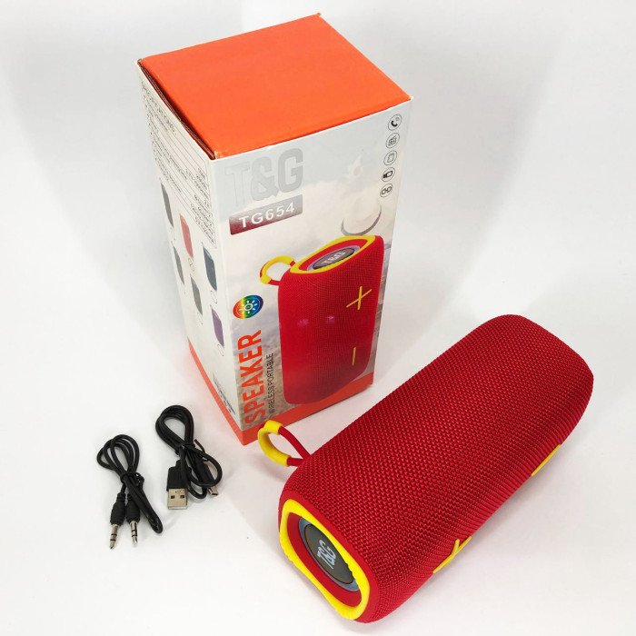 Портативна Bluetooth колонка TG654 8W з підсвічуванням, блютуз колонка для вулиці. Колір: червоний