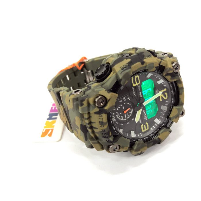 Годинник наручний чоловічий SKMEI 1965CMGN CAMO GREEN, військовий чоловічий наручний годинник зелений. Колір: камуфляж