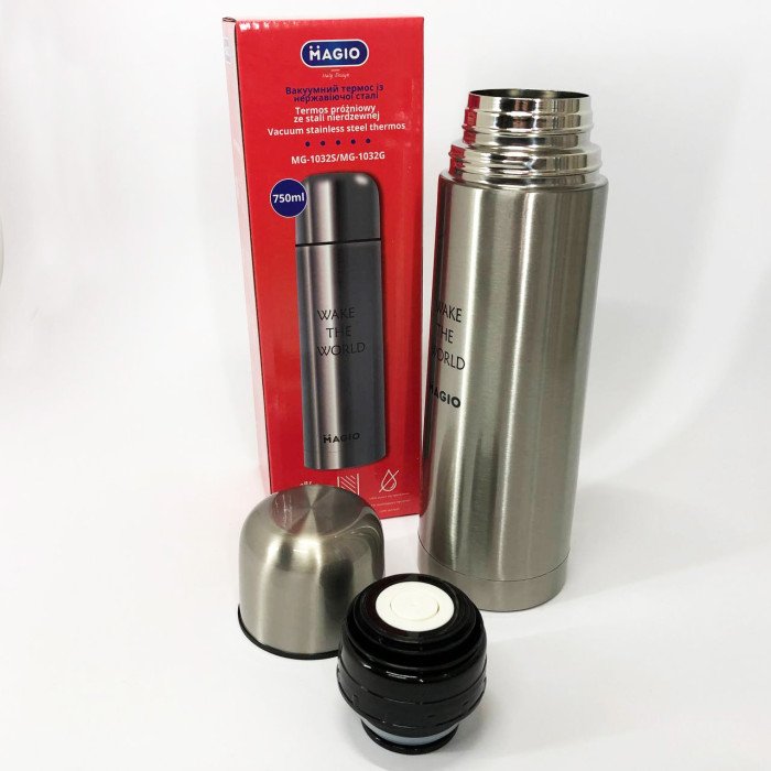 Термос MAGIO MG-1032S вакуумний 750 мл, Якісний термос для дому, Термос для напоїв