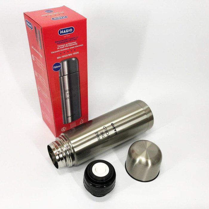 Термос MAGIO MG-1032S вакуумний 750 мл, Якісний термос для дому, Термос для напоїв