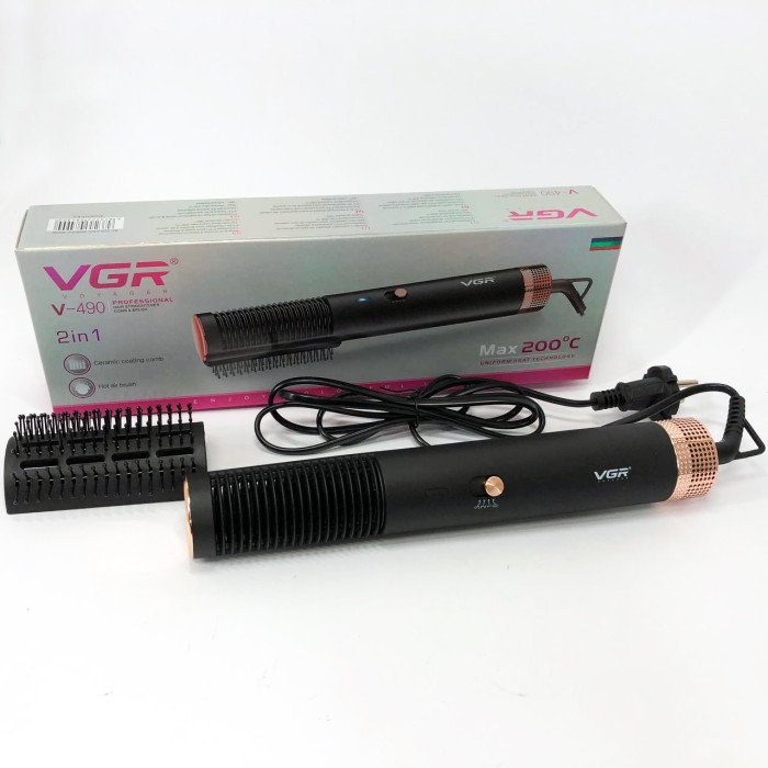 Фен щітка для волосся VGR V-490 Стайлер, повітряний стайлер для волосся, Фен для дому, Професійний фен
