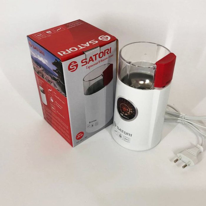 Електрична кавомолка SATORI SG-1802-RD, електрична кавомолка для роторної турки. Колір: білий