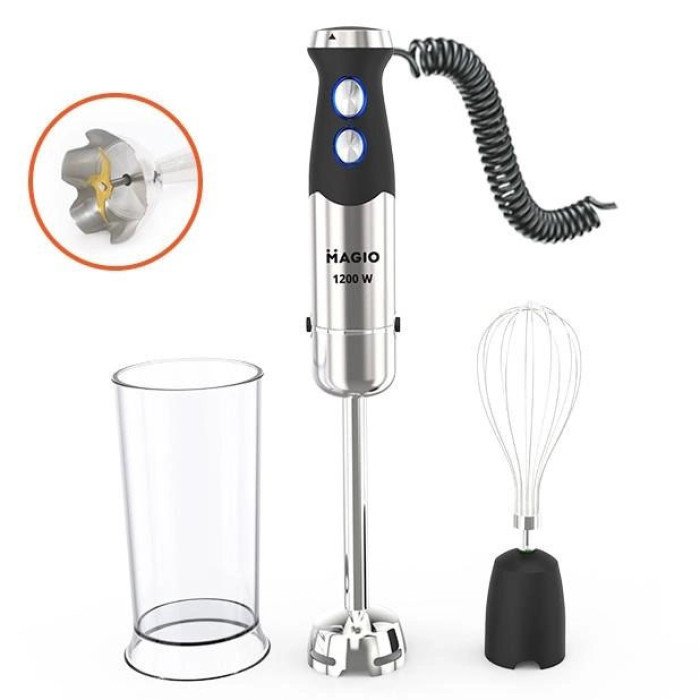 Блендер занурювальний 3в1 Magio MG-645 1200 Вт, міксер блендер ручний, блендер для молочних коктейлів