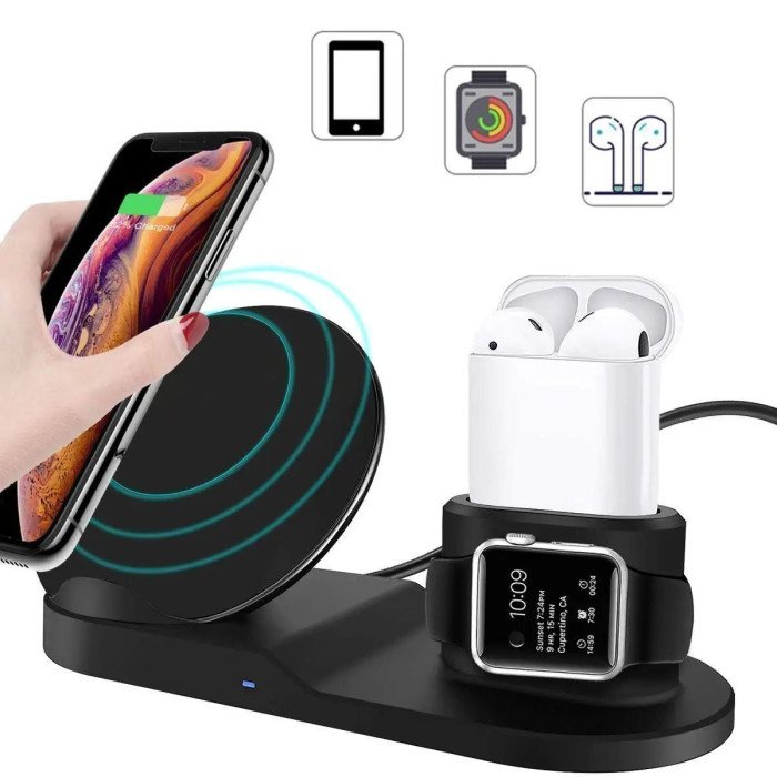 Док-станція зарядна станція Wireless fast charger 3 в 1