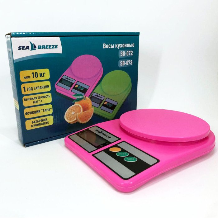 Ваги кухонні SeaBreeze SB-072, Електричні кухонні ваги, Точні кухонні ваги. Колір: рожевий