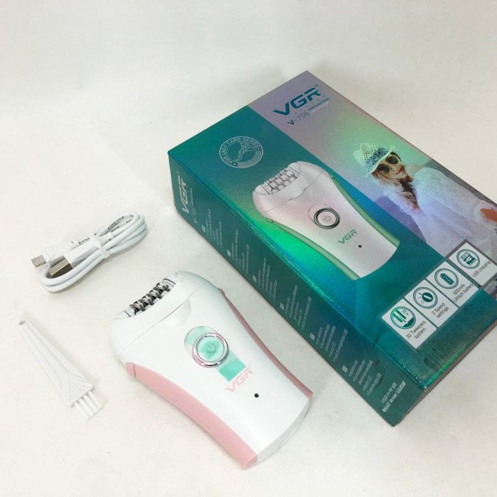 Епілятор для тіла VGR V-705, жіноча електробритва для ніг, бікіні-триммер. Колір: рожевий