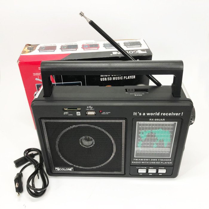 Портативний радіоприймач GOLON RX-99/3920 акумуляторний FM/AM/SW з відтворенням USB/MicroSD