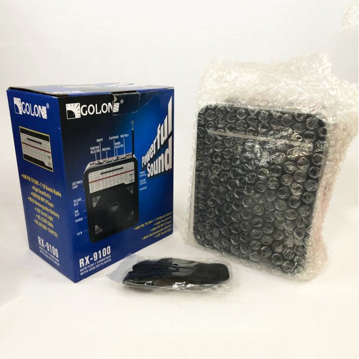 Радіоприймач GOLON RX-9100 USB+SD Радіо з ліхтарем, Ретро радіо, FM передавач. Колір: червоний