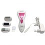 Епілятор Gemei GM-7006 4в1 - Професійний бездротовий епілятор бритва з насадками триммер + пемза