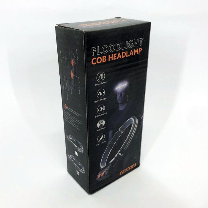 Ліхтар налобний акумуляторний BL-W691-2COB (white/red/RGB) з датчиком руху, потужний ліхтар налобний