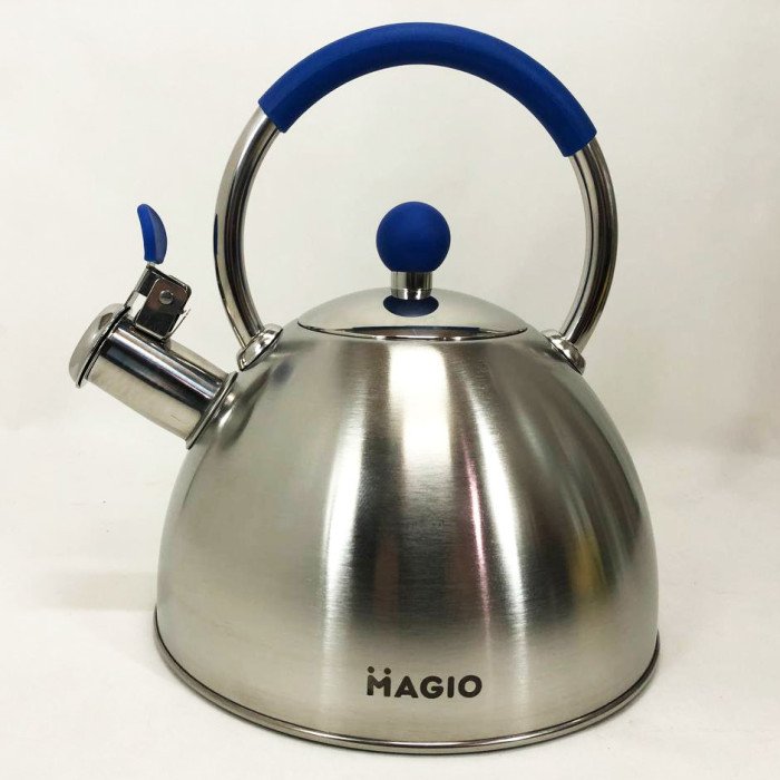 Чайник зі свистком Magio MG-1190 2.5 л, гарний чайник зі свистком, металевий чайник з нержавіючої сталі