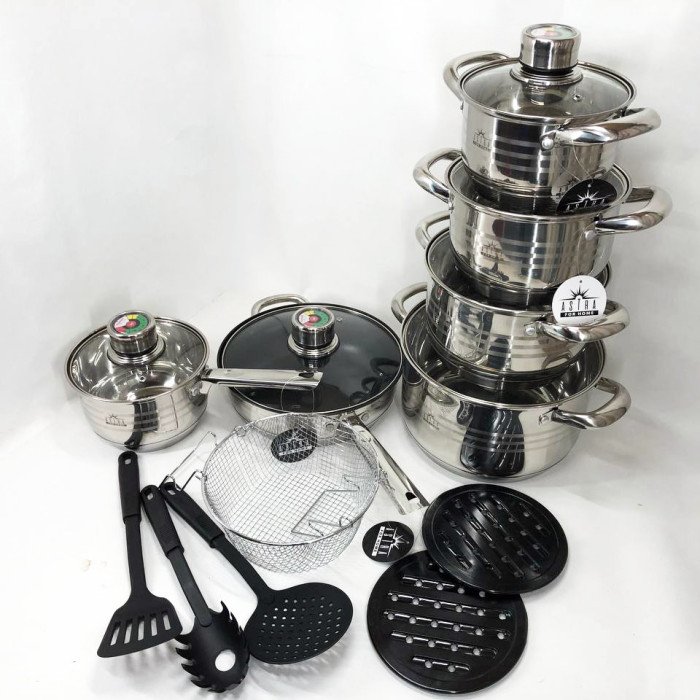 Набір посуду 18 предметів ASTRA A-2618, набір посуду для електричних плит, набори каструль