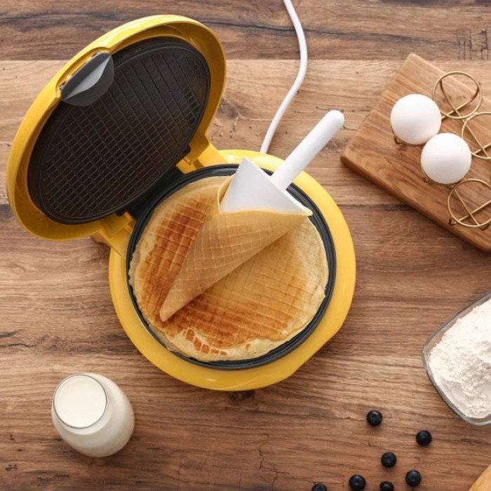 Вафельниця кругла Magio MG-397 1 секція 750 Вт, Електровафельниця для тонких вафель, електрична