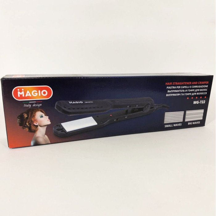 Щипці для волосся MAGIO MG-722 з насадками для гофре, Плойка вирівнювач, Випрямляч для волосся 2в1
