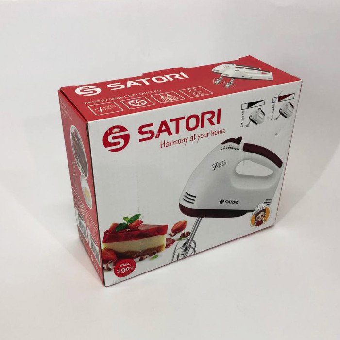 Міксер ручний Satori SM-1911-RD, найкращий ручний міксер, ручний міксер з насадками, міксер для збивання