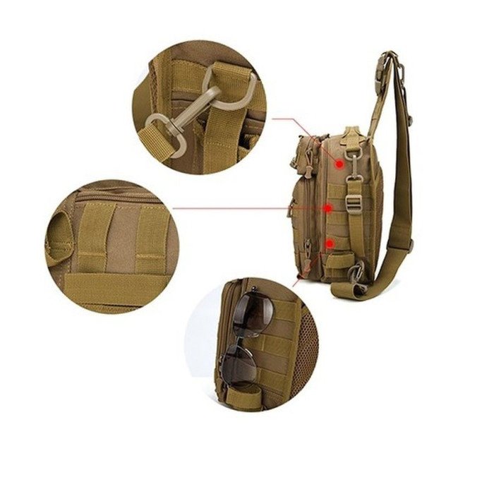 Чоловіча сумка рюкзак слінг, тактична сумка барсетка Нагрудна сумка чоловіча тактична тканинна