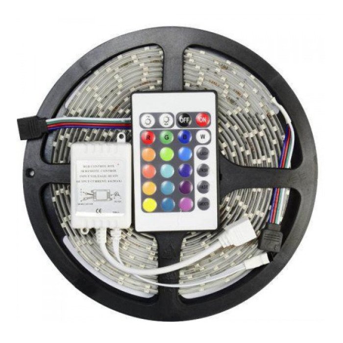 Світлодіодна стрічка SMD 5050 RGB LED 2 м IP65 з пультом та блоком живлення USB, 2м, Стрічка світлодіодна 5050