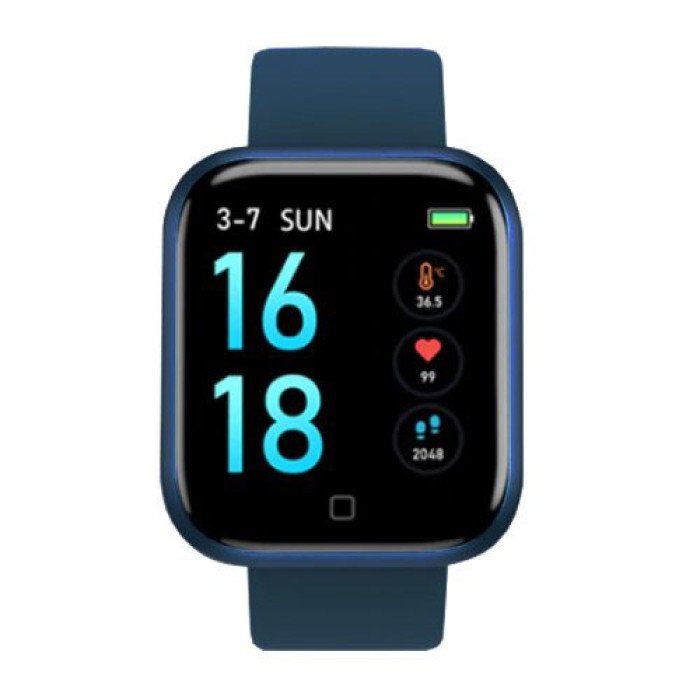 Smart Watch T80S, два браслети, температура тіла, тиск, оксиметр. Колір: синій