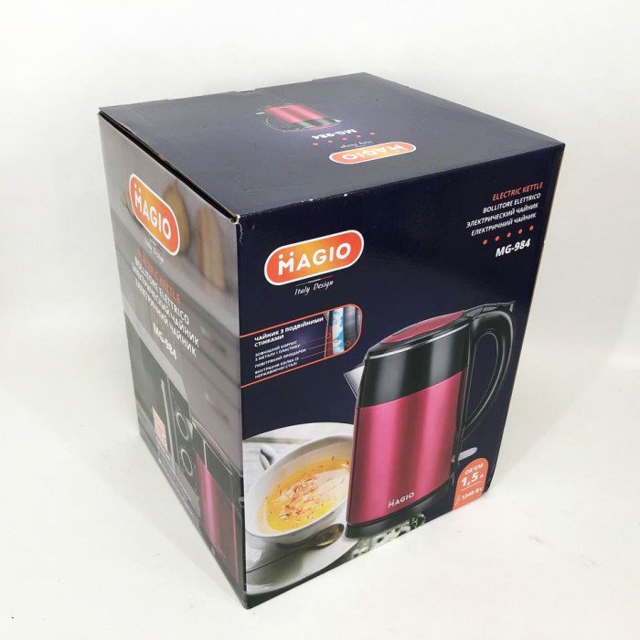 Електрочайник MAGIO MG-984, стильний електричний чайник, хороший електричний чайник, електронний чайник