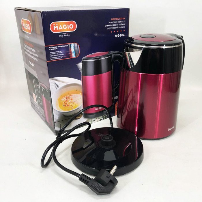 Електрочайник MAGIO MG-984, стильний електричний чайник, хороший електричний чайник, електронний чайник
