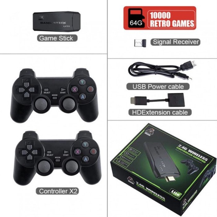 Ігрова приставка M8 64G, 4К, + 2 бездротові джойстики / Консоль для телевізора