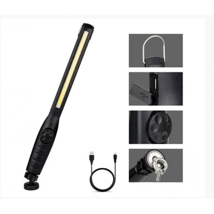 Ліхтар ручний акумуляторний Bailong BL-821 COB Ліхтарик з магнітом, ліхтар лампа кемпінговий