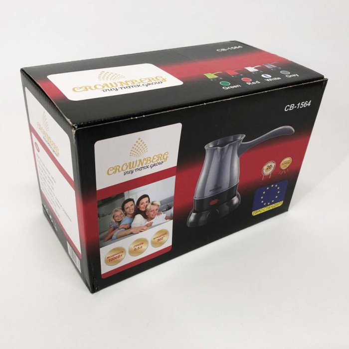 Турка електрична кавоварка Crownberg CB-1564, електротурка для кави, Електронна турка. Колір: білий