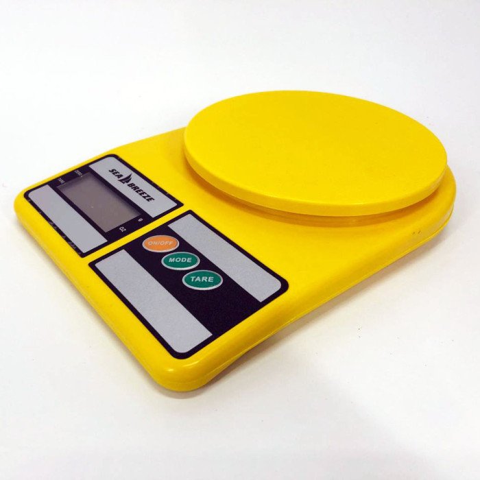 Ваги кухонні SeaBreeze SB-071, Електричні кухонні ваги, Точні кухонні ваги. Колір жовтий
