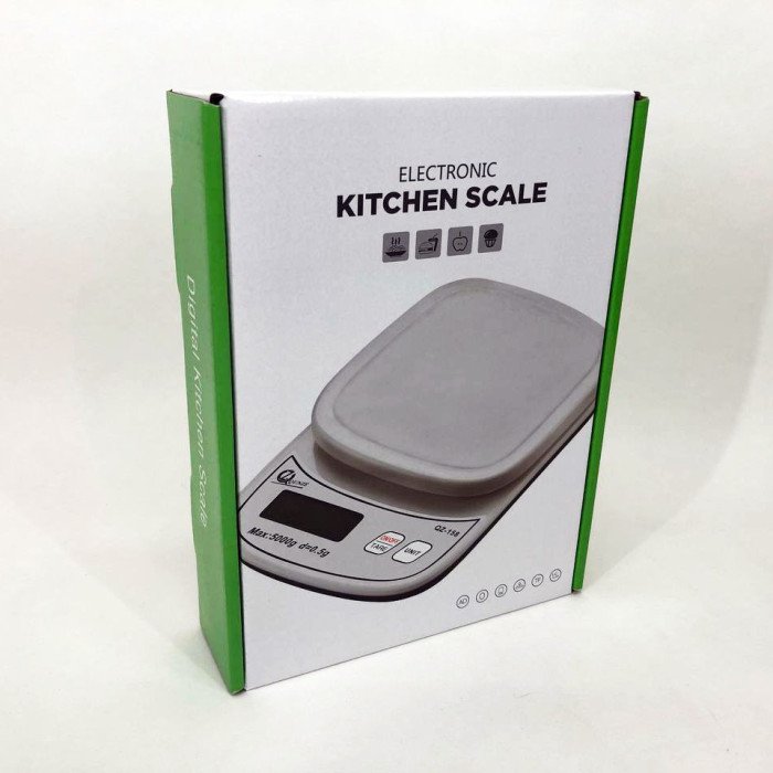 Ваги кухонні з плоскою платформою QZ-158 5кг, точні кухонні ваги. Колір: зелений
